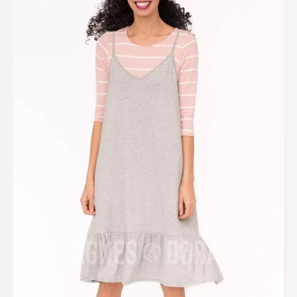 NWT Agnes & Dora Heather Ash Gray Slip Dress size S 4-6